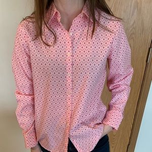 Lands End Pink Button Up Shirt
